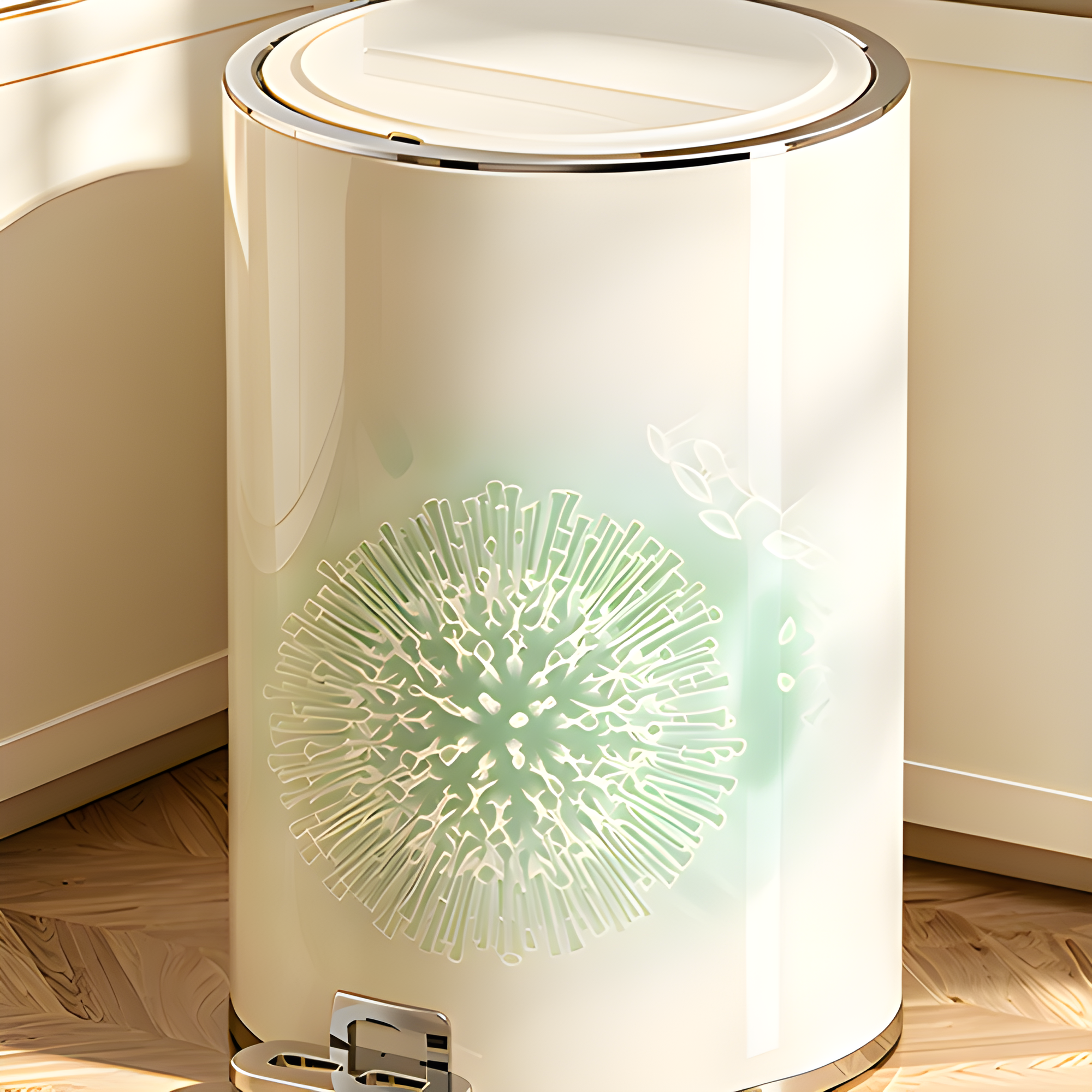 Chrome-Accented Step Trash Can with Odor-Sealing Lid | Cylinder